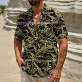 RealBud Camo Men's Henley Polo Shirt - Lightweight 100% Polyester Comfort Fit for Warm Weather Yoycol